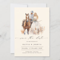 Modern Rustic Western Photo Save the Date 