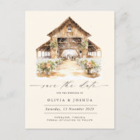 Modern Rustic Western Photo Save the Date 