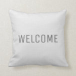 Modern rustic white faux burlap texture Welcome Throw Pillow<br><div class="desc">Modern rustic faux burlap texture Welcome pillow.
You can easily change the text.</div>
