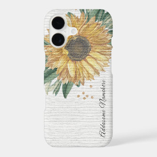 Modern Rustic White Ivory Sunflower iPhone Case