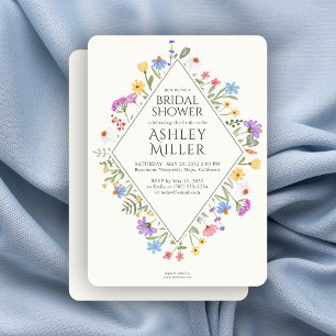 Modern Rustic Wildflower Bridal Shower Invitation
