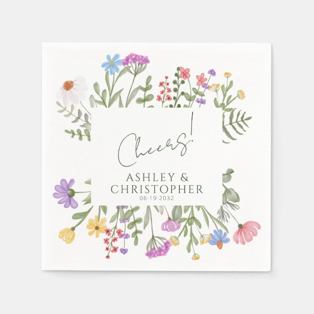 Modern Rustic Wildflower Napkin (Front)