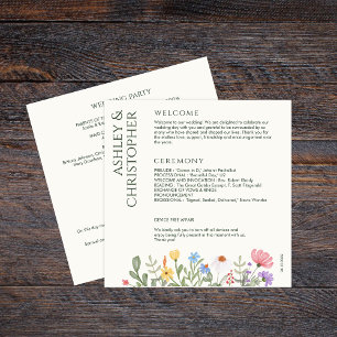 Modern Rustic Wildflower Wedding Program