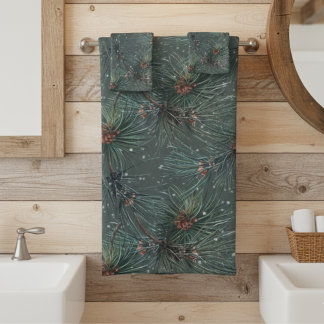 Modern Rustic Winter Pine Pattern