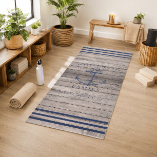 Modern Rustic Wood Anchor Custom Family Yoga Mat