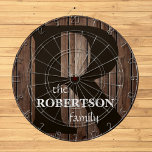Modern Rustic Wood Family Monogram Dartboard<br><div class="desc">Introducing our Modern Rustic Wood Family Monogram dart board! with custom barn wood print design, this country-inspired piece showcases a personalized wooden plank featuring your family name. Perfect for both rustic farmhouse and contemporary settings, it also makes a thoughtful gift for any modern camper. Add a touch of brown warmth...</div>