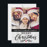 Modern Rustic Wood Family Photo Christmas Card<br><div class="desc">Modern Rustic Wood Family Photo Christmas Card - What a lovely way to send out your holiday greetings this holiday season. Your favourite photo is featured on this very special Christmas card and the card is personalized with your family name and Merry Christmas in pretty, modern script typography, and is...</div>