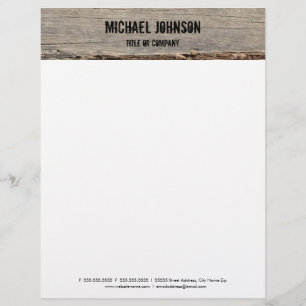 Modern Rustic Wood Letterhead