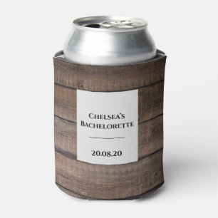 Modern Rustic Wood Personalised Party Can Cooler
