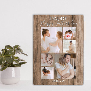 Modern   Rustic Wood   Photo Collage Plaque