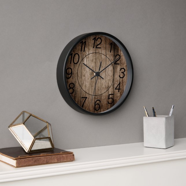 Modern Rustic Wood Wall Clock  (Office)