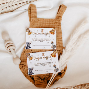 Modern Safari Animals Diaper Raffle Enclosure Card
