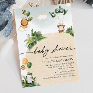 Modern Safari Boy Baby Shower Invitation