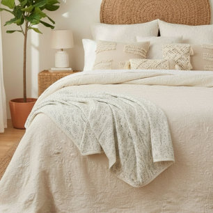 Modern Sage Botanical Pattern Sherpa Blanket