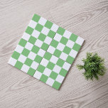 Modern Sage Green and White Chequered Ceramic Tile<br><div class="desc">This modern ceramic tile features a trendy chequerboard pattern in sage green and white. The colours are easily customized by clicking on the Edit design button.</div>