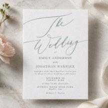 Modern Sage Green and White Simple Wedding