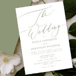 Modern Sage Green and White Simple Wedding Invitation<br><div class="desc">Modern Sage Green and White Simple Wedding Invitation for a modern wedding formal or informal. Sage and white with impressive modern calligraphy.</div>