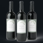 Modern Sage Green Arch Botanical Script Wedding Wine Label<br><div class="desc">Are you getting married? Congratulations! Celebrate with the Modern Sage Green Arch Botanical Script Wedding Wine Label. This stylish and modern label is designed to be unique and eye-catching, featuring a beautiful white arch on a crisp sage green background with pretty watercolor botanical accents. Personalize your wedding day by including...</div>