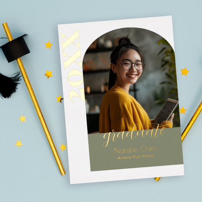 Modern Sage Green Arch Photo Graduation Party (Creator Uploaded)