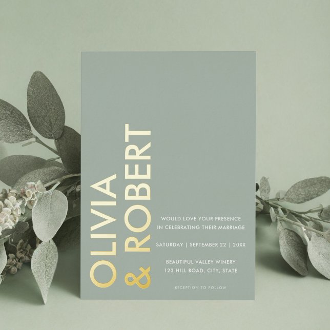 Modern Sage Green Bold Minimalist Wedding (Creator Uploaded)
