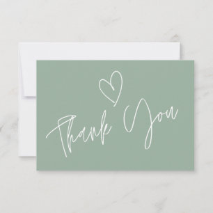 Modern Sage Green Bridal Shower Thank You Card