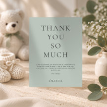Modern Sage Green Bridal Shower Thank You