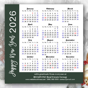 Modern Sage Green Business 2026 Calendar Simple Holiday Card