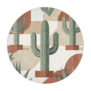 Modern Sage Green Cactus Terracotta Desert  Cutting Board
