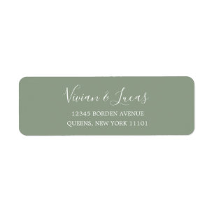 Modern Sage Green Chic Script Return Address