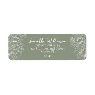 Modern Sage Green Classic Mariage Adresse de retou