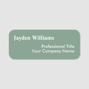 Modern Sage Green Custom Employee ID Name Tag