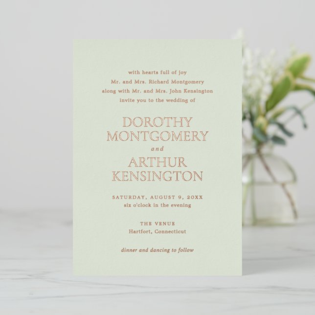 Modern Sage Green Elegant Wedding (Standing Front)
