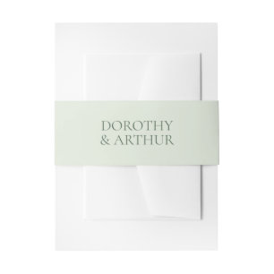 Modern Sage Green Elegant Wedding Invitation Belly Band