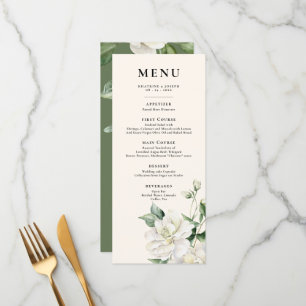 Modern Sage Green Eucalyptus Details Menu Wedding 