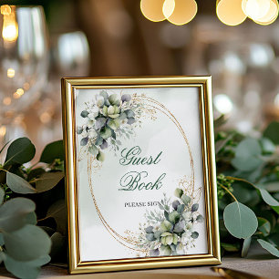 Modern Sage Green Eucalyptus Guest Book Sign