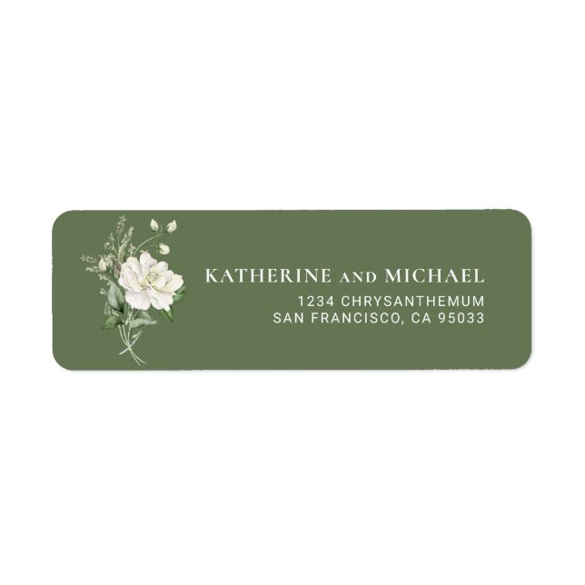 Modern Sage Green Eucalyptus Wedding Address (Front)