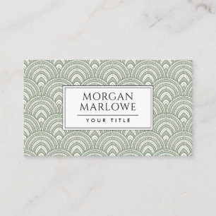 Modern Sage Green Geometric Arches Business Card