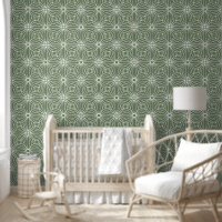 Modern Sage Green Geometric Circles Pattern