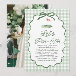 Modern Sage Green Golf Let's Par-Tee Bridal Shower Invitation