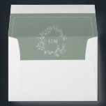 Modern Sage Green Leafy Crest Monogram Wedding Envelope<br><div class="desc">We're loving this trendy, modern sage green wedding envelope! Simple, elegant, and oh-so-pretty, it features a hand drawn leafy wreath encircling a modern wedding monogram. Veiw suite here: https://www.zazzle.com/collections/sage_green_leafy_crest_monogram_wedding_invitation-119735143483526238 Contact designer for matching products to complete the suite, OR for colour variations of this design. Thank you sooo much for supporting...</div>