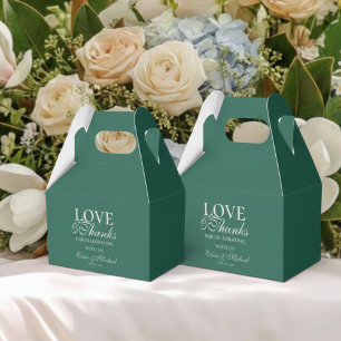 Modern Sage Green Love and Thanks Wedding  Favor Box