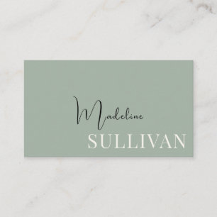 Modern Sage Green Minimalist Business Card