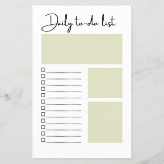 Modern Sage Green Minimalist Daily To-Do List Flyer