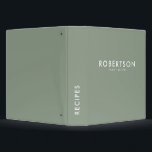 Modern Sage Green Minimalist Family Recipes Binder<br><div class="desc">Modern Sage Green Minimalist Family Recipes Binder</div>