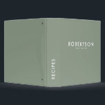 Modern Sage Green Minimalist Family Recipes Binder<br><div class="desc">Modern Sage Green Minimalist Family Recipes Binder</div>