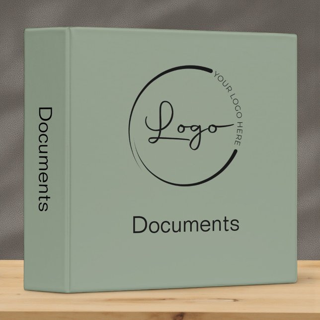 Modern Sage Green Minimalist Logo Professional Binder (Creator Uploaded)