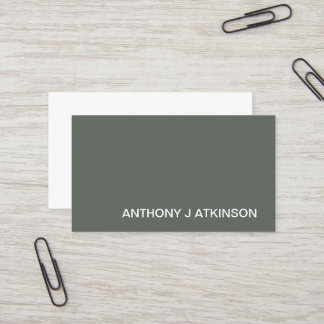 Modern Sage Green Minimalist Professional Simple Business Card
