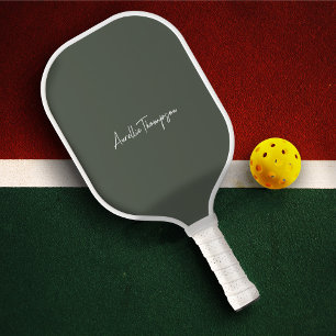Modern Sage Green Monogram Bridesmaid Bridal  Pickleball Paddle