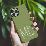 Modern Sage Green Monogram Initials Contemporary iPhone 16 Pro Max Case<br><div class="desc">Modern Sage Green Monogram Initials Contemporary Phone 16 Pro Max Cases features a your custom personalized monogram in modern script typography. Perfect for family and friends for birthdays,  Christmas,  holidays,  Mother's Day,  Father's Day and more. Designed by ©2024 Evco Holidays www.zazzle.com/store/evcoholidays</div>