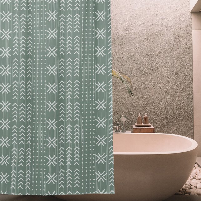 Modern Sage Green Mud Cloth African Pattern (Creator Uploaded)